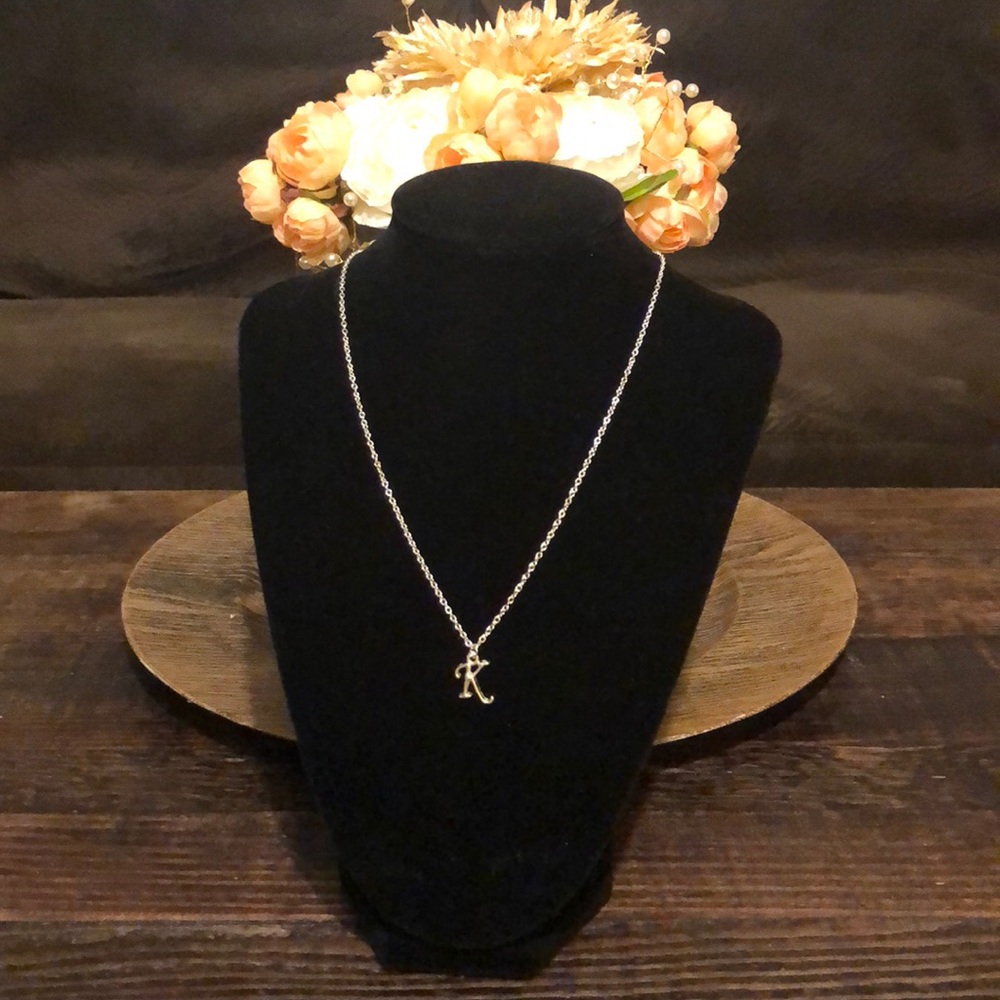 Silver Monogram Necklace K - O